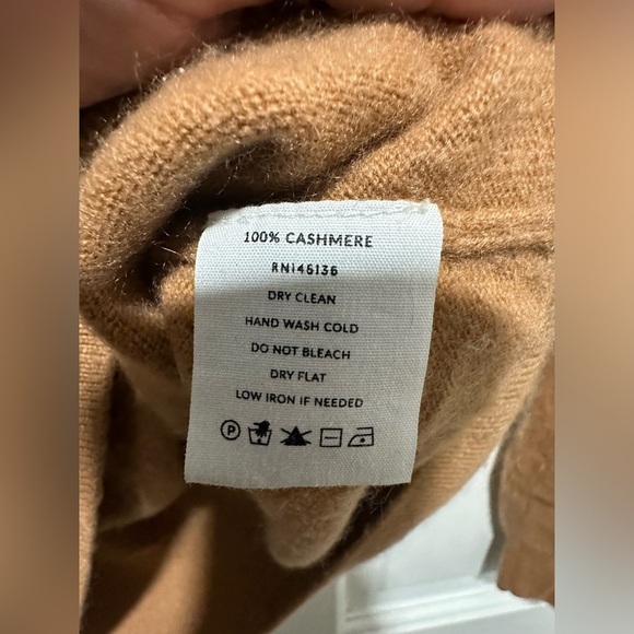NAADAM, Soft by Naadam 100% Cashmere V Neck Sweater, Brown Size Medium - Picture 3 of 4